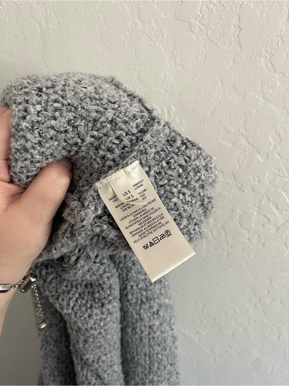 Free People Bff Sweater Oversized Gray Knit Cowl Neck Casual Womens Size Small - Picture 6 of 8